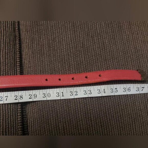 Boho Western Vintage Belt  Fabio Corti Red Leather & Brass Buckle - Picture 8 of 9